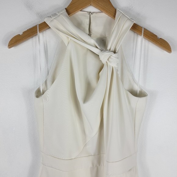 New Harlyn Twist Front Asymmetric Tulip Hem Keyhole Back Midi Sheath Dress XS - Picture 2 of 11